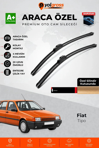 MEKA-PART Fiat Tipo Ön Cam Silecek Seti 1987-1995 Premium Araca Özel 48-48 Cm...
