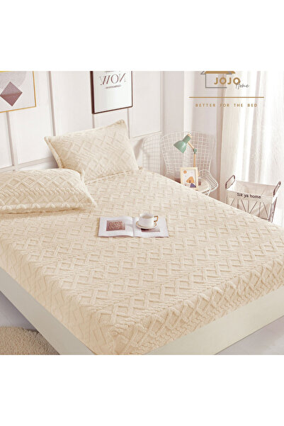 JOJO HOME Husa de pat cu elastic si 2 fete de perna, Cocolino tip jacquard, U...