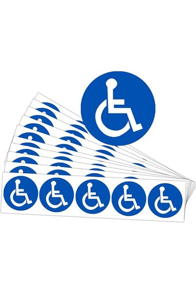 Besttile Disabled Wheelchair Symbol Labels | Handicap Signs Stickers 2 inch R...