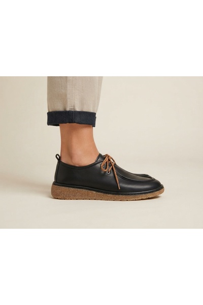 MARCO ROCCO Genuine Leather Rubber Sole Lace-Up Casual Women's Shoes