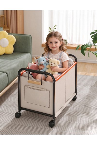 Generic Brand Toy Trolley Rack, Toy Sundries Storage Basket Rack, Bedroom Liv...