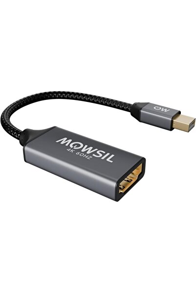 MOWSIL Mini DisplayPort to HDMI Adapter, 4K@60Hz Mini DP to HDMI Converter with Gold-Plated Connector, Plug and Play, Compatible with MacBook, iMac, Ultrabook, Laptop, PC, Monitor, HDTV, Projector