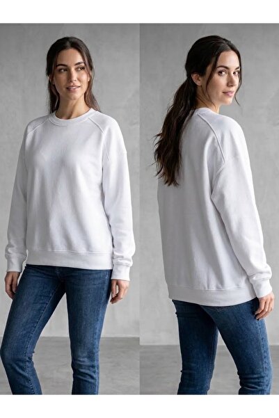 ÜÇ İPLİK ŞARDONLU BİSİKLET YAKA OVERSIZE SWEAT