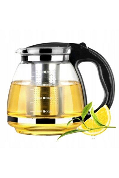 ECARLA Ceainic de sticlă cu infuzor, vas pentru cafea și plante aromatice 2 L