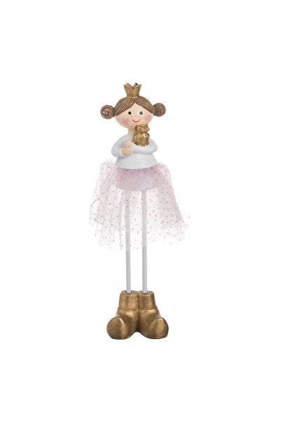 DD SHOP Ingeras Fetita Decorativa de Craciun cu Tul Roz Coroana 19cm