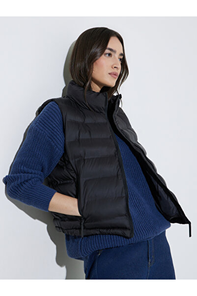 Styli Black Short Length Padded Gilet