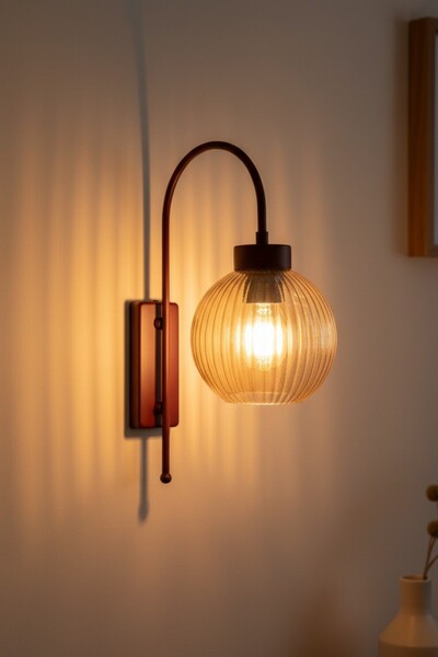 Bamyum Bobel Honey Glass Cherry Rot Body Sconce Wall Lamp Modern Hotel Cafe Vintage Living Room Bedroom Staircase Retro