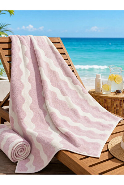 Styli Patterned Bath Towel, Pink