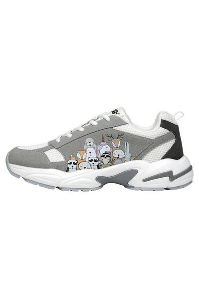 Dogo Women's Vegan Gray Sneakers - Omg! So Cute Design