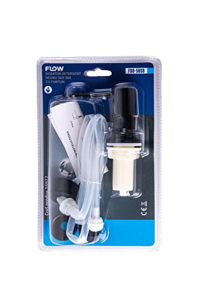 Flow Dozator Detergent Inox Negru cu Furtun FDD-50SB SUS304