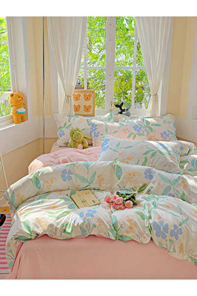 Styli 4-Piece Polyester Quilt Cover Comforter Set - Off White, 180x220cm