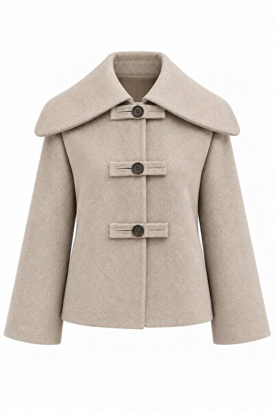 Laluvia Mink Buttoned Short Cashmere Jacket - 2Y7675