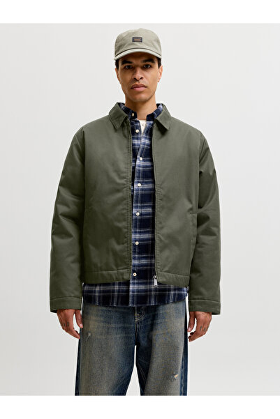 Jack & Jones Olive JJECOLTON Zip-Up Worker Jacket