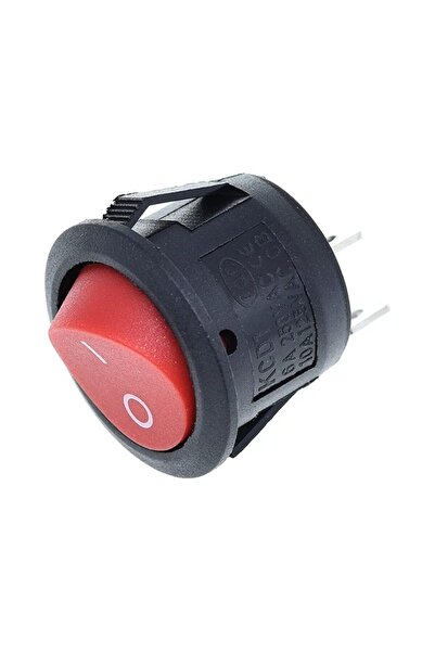 Generic Στρογγυλός Rocker Switch KCD1-105 20mm ON/OFF Κόκκινο