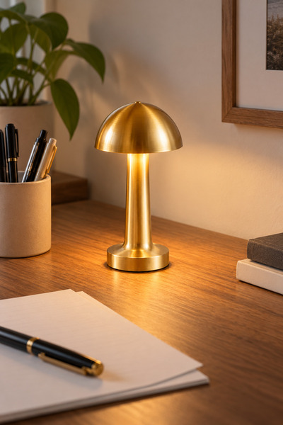 Dessa Lampă de masă LED reîncărcabilă, Control tactil, 3 tonuri de lumină, USB-C, 5200 mAh, Auriu