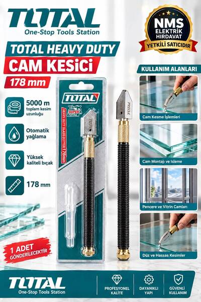 TOTAL 178mm Yağlı Cam Kesme Elması NMS HIRDAVAT