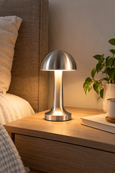 Dessa Lampă de masă LED reîncărcabilă, Control tactil, 3 tonuri de lumină, USB-C, 5200 mAh, Argintiu