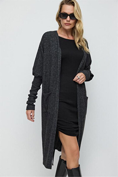 No Matter What Cardigan tricotat lung cu buzunare