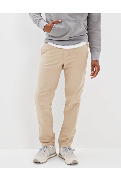 AMERICAN EAGLE بنطلون AE Flex Original مستقيم بلون الكاكي