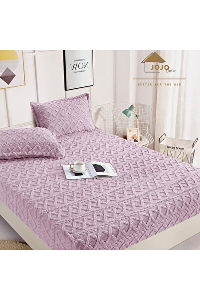 JOJO HOME Husa de pat cu elastic si 2 fete de perna, Cocolino tip jacquard, U...