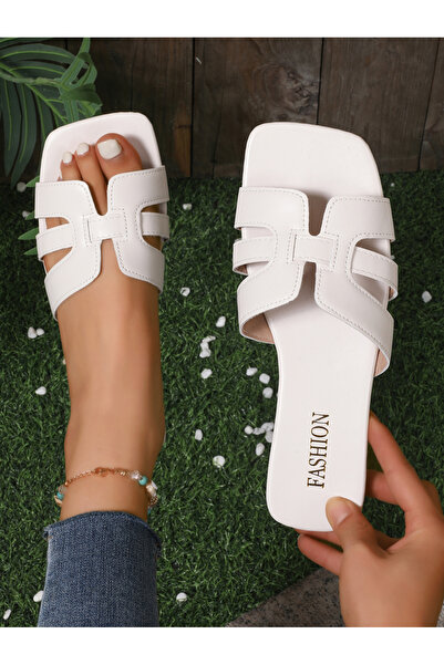 Take Two By Styli White Flat Sandals for Women