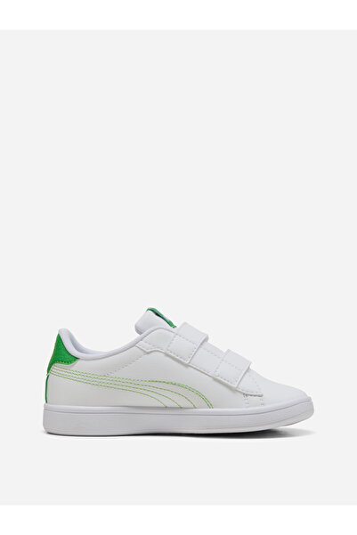 Puma حذاء رياضي أبيض للأطفال طراز سماش 3.0 دينو