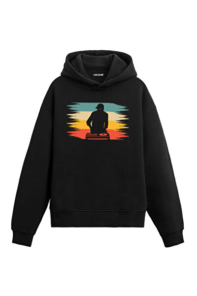 Colermi Retro Dj Design Hooded Sweatshirt