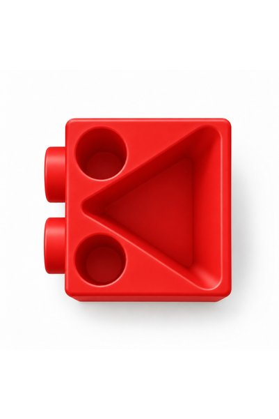 PİYATECH Lego Designed 3-Compartment Children's Toothbrush Holder and Desktop Pen Holder Organizer - Red
