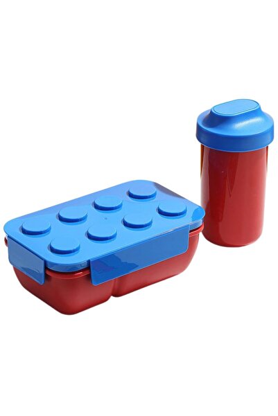 OEM Cutie de prânz pentru copii, 1050 ml, cu cană inclusă, roșie cu capac alb...