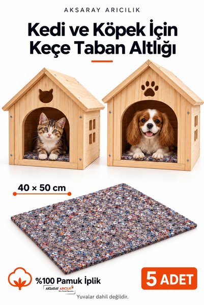 Aksaray Arıcılık Kedi Köpek İçin Keçe Yalıtım Pedi – Soğuk Zemin İçin Taban Altlığı 40×50 cm 5 Adet
