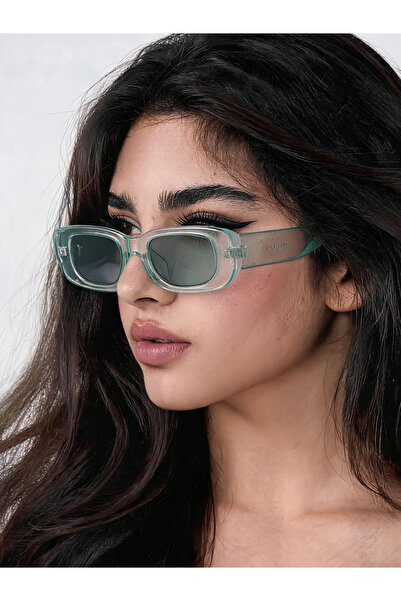 Take Two By Styli Green Rectangle Sunglasses