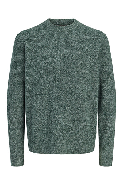 Jack & Jones Olive JORFREDERIKSBERG Textured Knit Round Neck Sweater