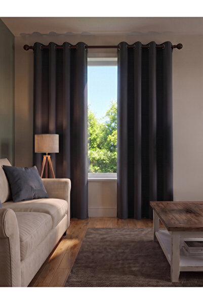 Styli 1-Piece Plain Black-Out Curtains, 132x274cm/40, Grey