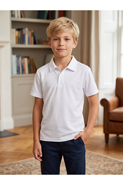 Take Two By Styli Kids White Short Sleeve Polo T-Shirt