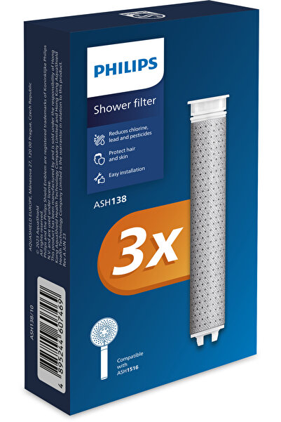 Philips ASH1516 Duş Başlığı için Filtre Kartuşu ASH138/10 (3 Adet)