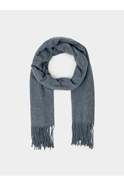 Styli Grey Solid Fringed Scarf