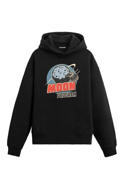 Colermi Moon Program Space Design Hooded Sweatshirt
