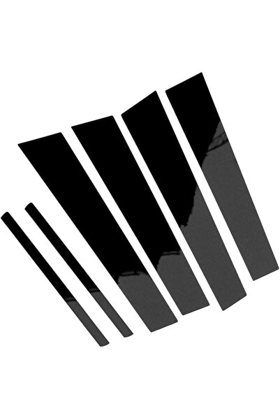 GENERAL 6-Piece Brevco Black Exterior Door and Window Pillar Trim, Stickers f...