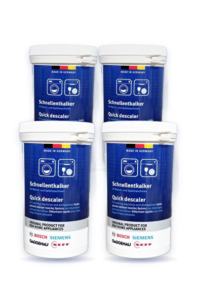Bosch Orijinal Hızlı Kireç Çözücü 4 x 250 g - Çamaşır ve Bulaşık Makinesi 1 Yıllık Paket