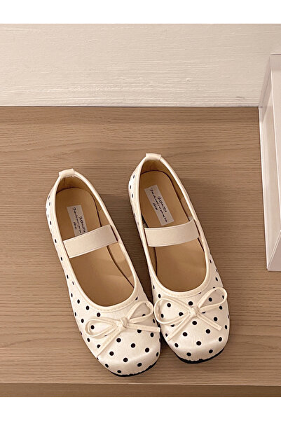 Take Two By Styli Beige Polka Dot Ballet Flats for Women - Comfortable Casual...