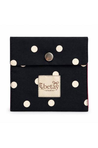 Betay Studio Ped Çantası - Çıtçıtlı Kumaş Hijyenik Ped Organizeri