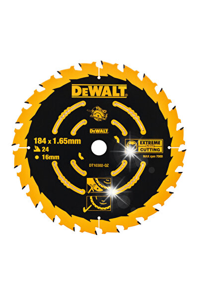 Dewalt LAMĂ DE FERĂGĂTOR PENTRU LEMN 184MM GĂURĂ 16MM 24T SERIA ELITE DT10302