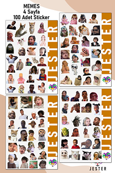 Jester Memes 4 SAYFA Sticker, Çıkartma, Günlük, Ajanda, Planlayıcı, Bullet, J...