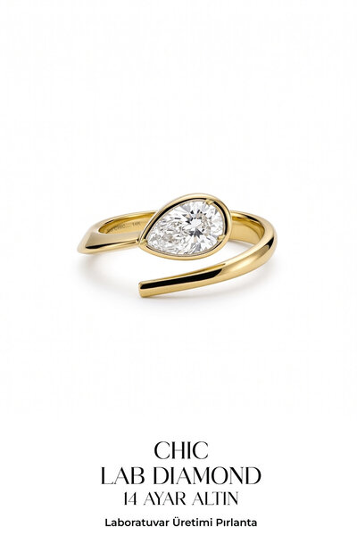 So CHIC... 0.55 Karat HRD Sertifikalı Laboratuvar Üretimi Pırlanta Altın Yüzük