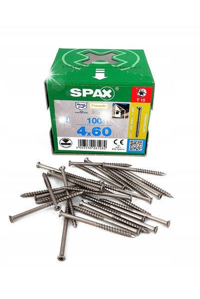 Spax 100 BUCĂȚI ȘURUBURI PENTRU FAȚADĂ LIA2 4.0*60MM CAP MIC T15