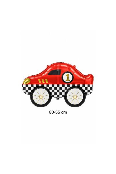 Patladı Gitti 1 Year Old Race Car Large Size 80X55 cm Foil Balloon – Red Car ...