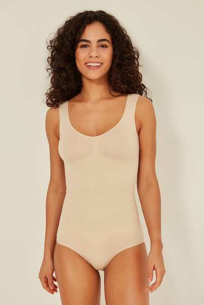 C&City Bodysuit cu bretele groase și închidere cu capse