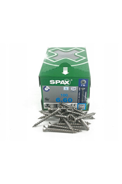 Spax Șurub pentru lemn A2 100 bucăți TX 6.0*60MM