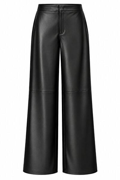 Seda Yalçın Atelier Deri Osso Siyah Regular Fit Pantolon