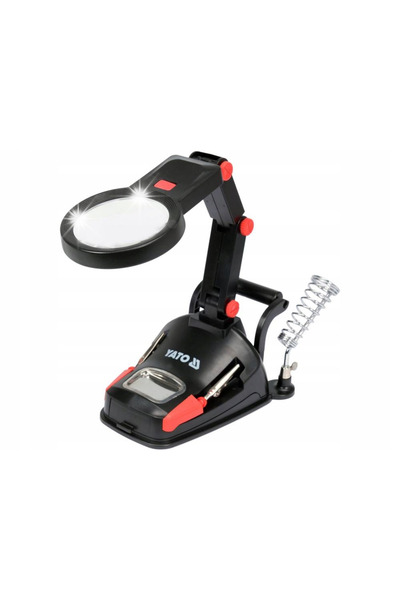 yato Suport tip a treia mână cu lupă dublă și iluminare LED YT-73861